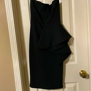 Black strapless Peplum Dress